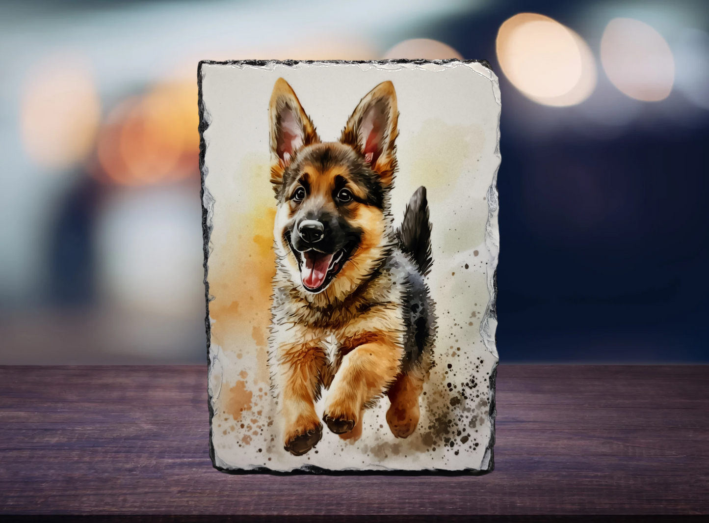 German Shepard Puppy Slate Art