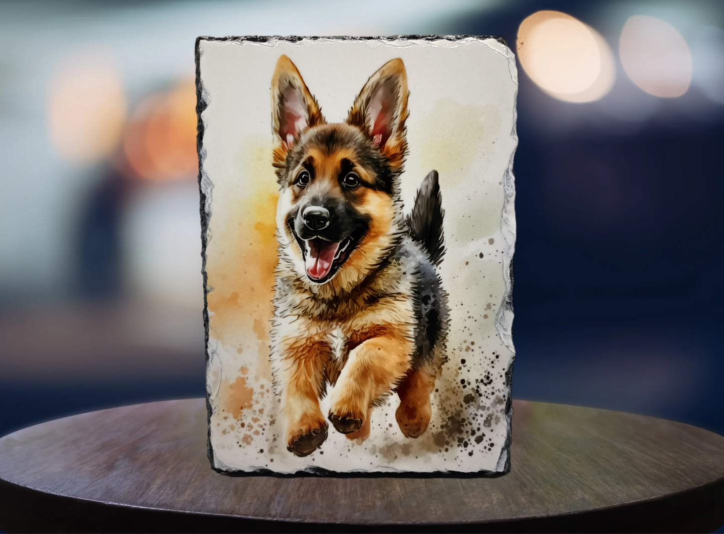 German Shepard Puppy Slate Art