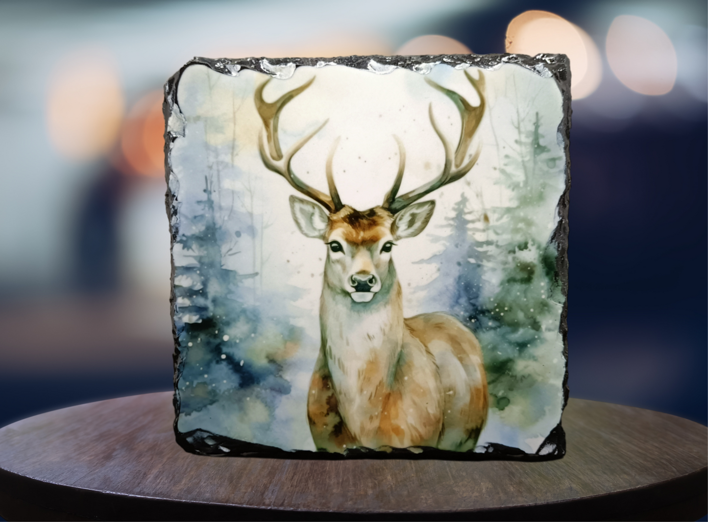 Winter Stag Slate Art