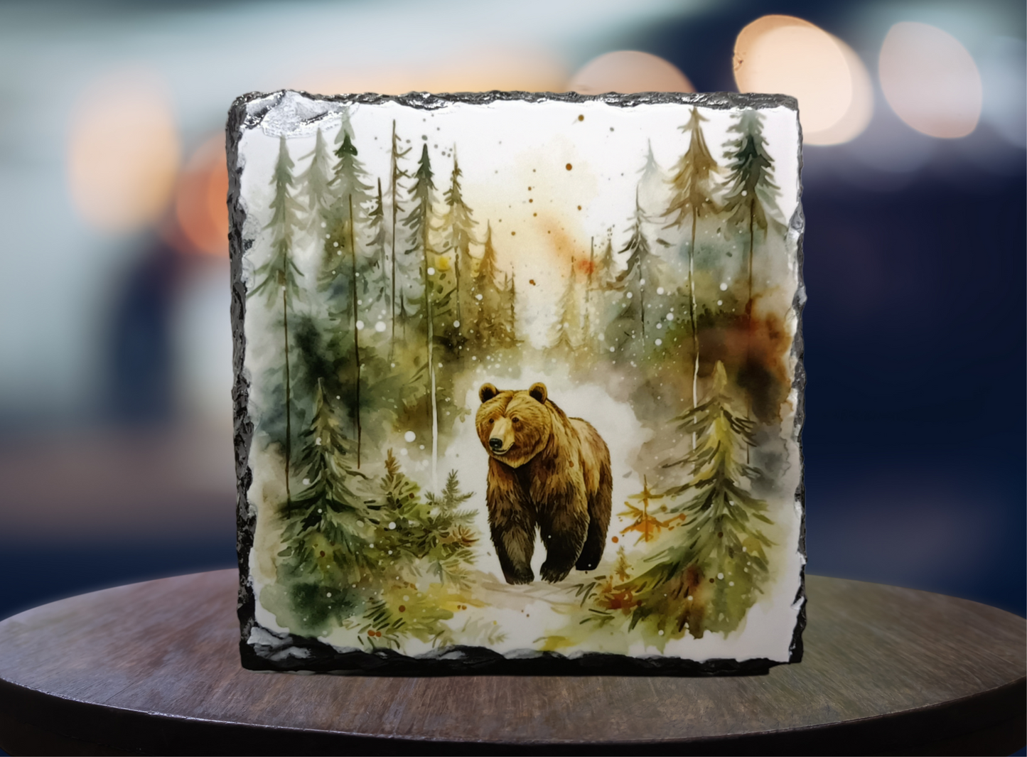 Forest Bear Slate Art