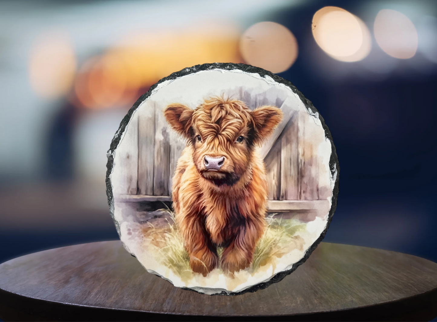 Baby Highland Cow (Frank) Slate Art