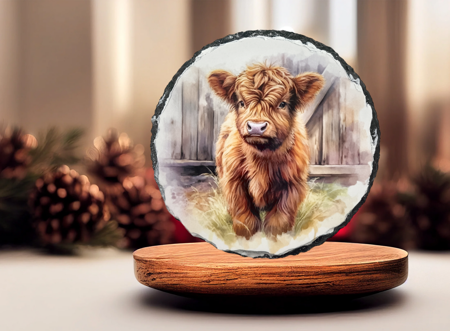 Baby Highland Cow (Frank) Slate Art