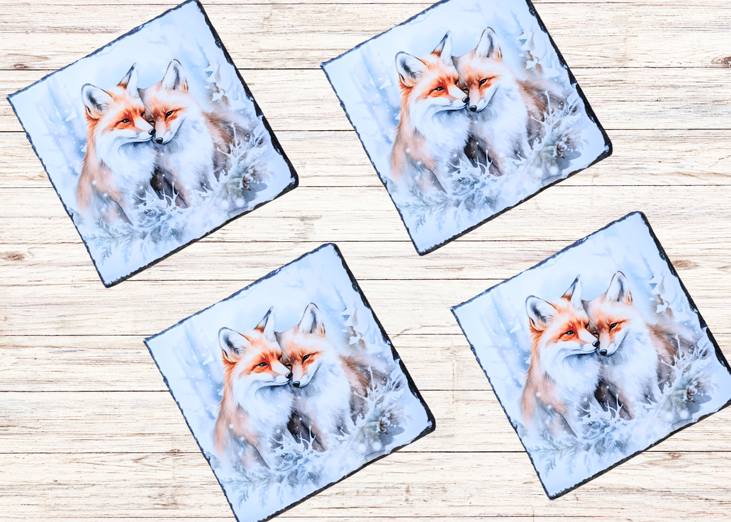 Foxes Slate Coaster