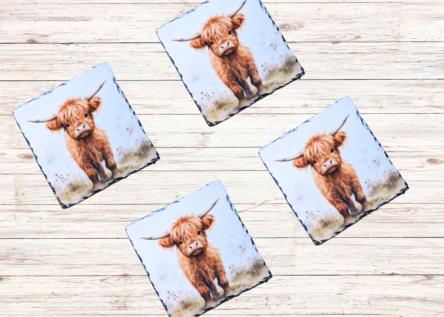 Baby Cow Slate Coaster