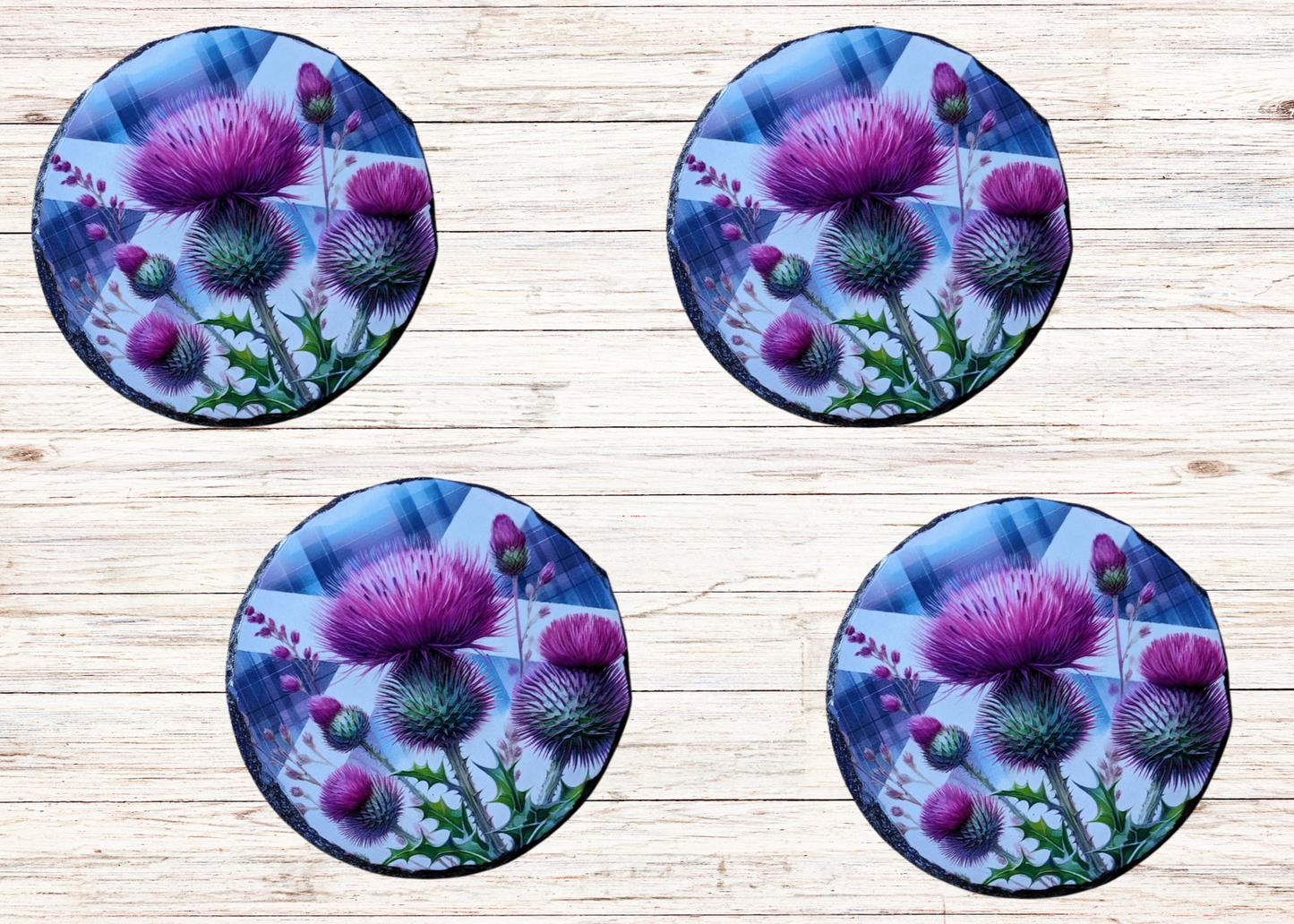 Scottish Purple Thistle Slate Coaster