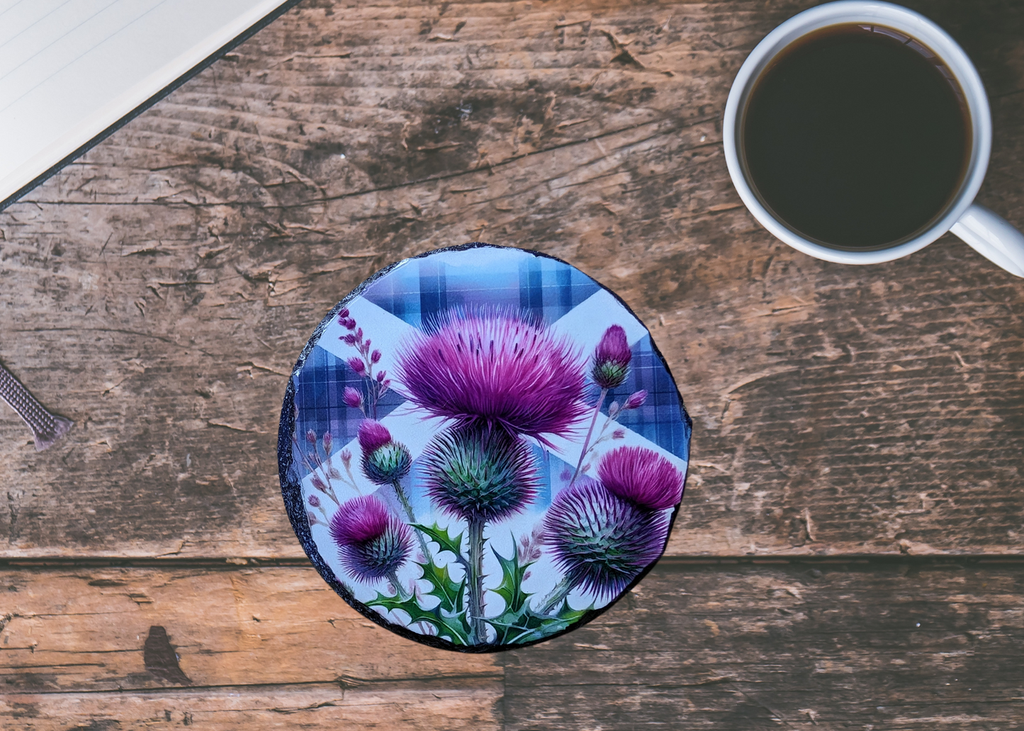 Scottish Purple Thistle Slate Coaster