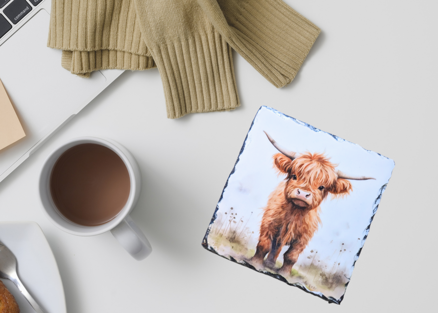 Baby Cow Slate Coaster