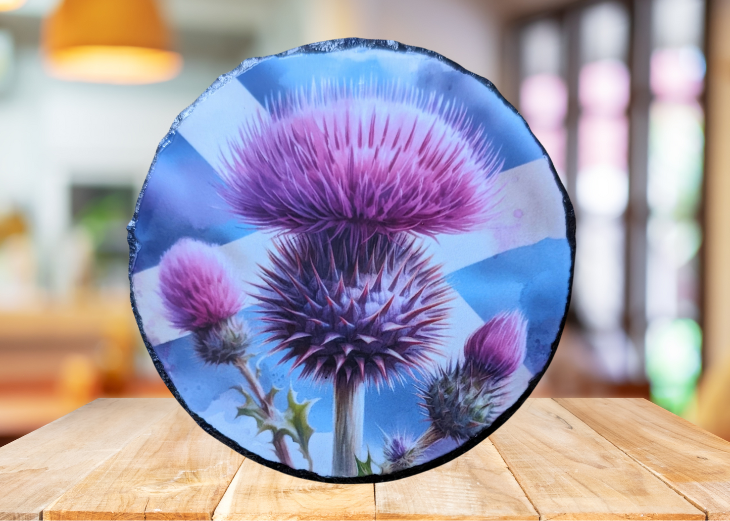 Round Thistle Slate Art