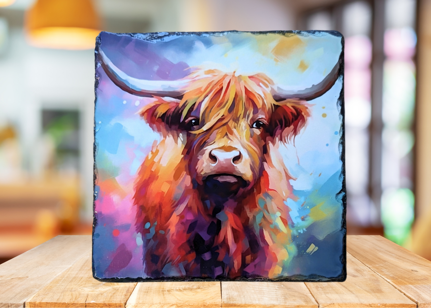 Watercolour Cow Slate Art