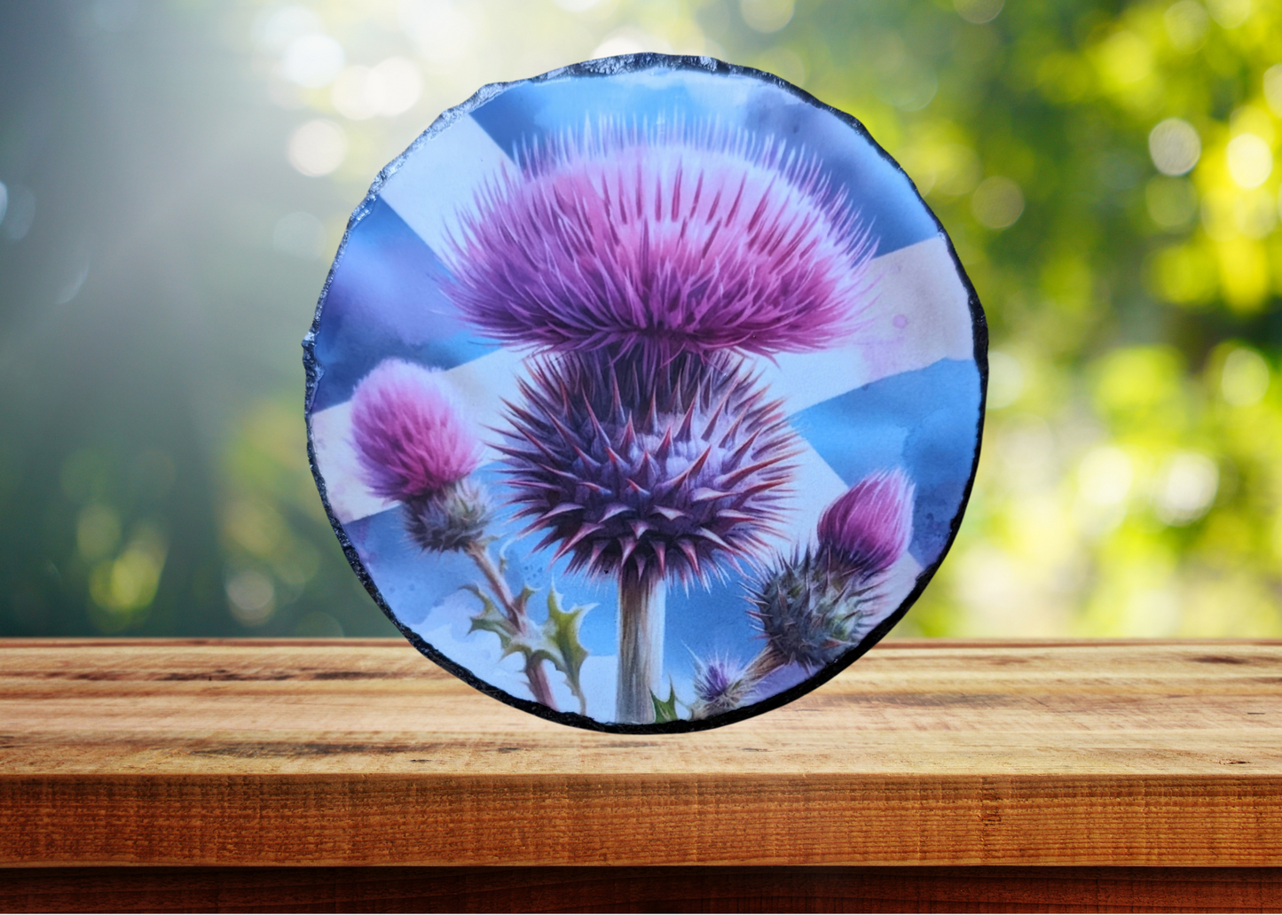 Round Thistle Slate Art