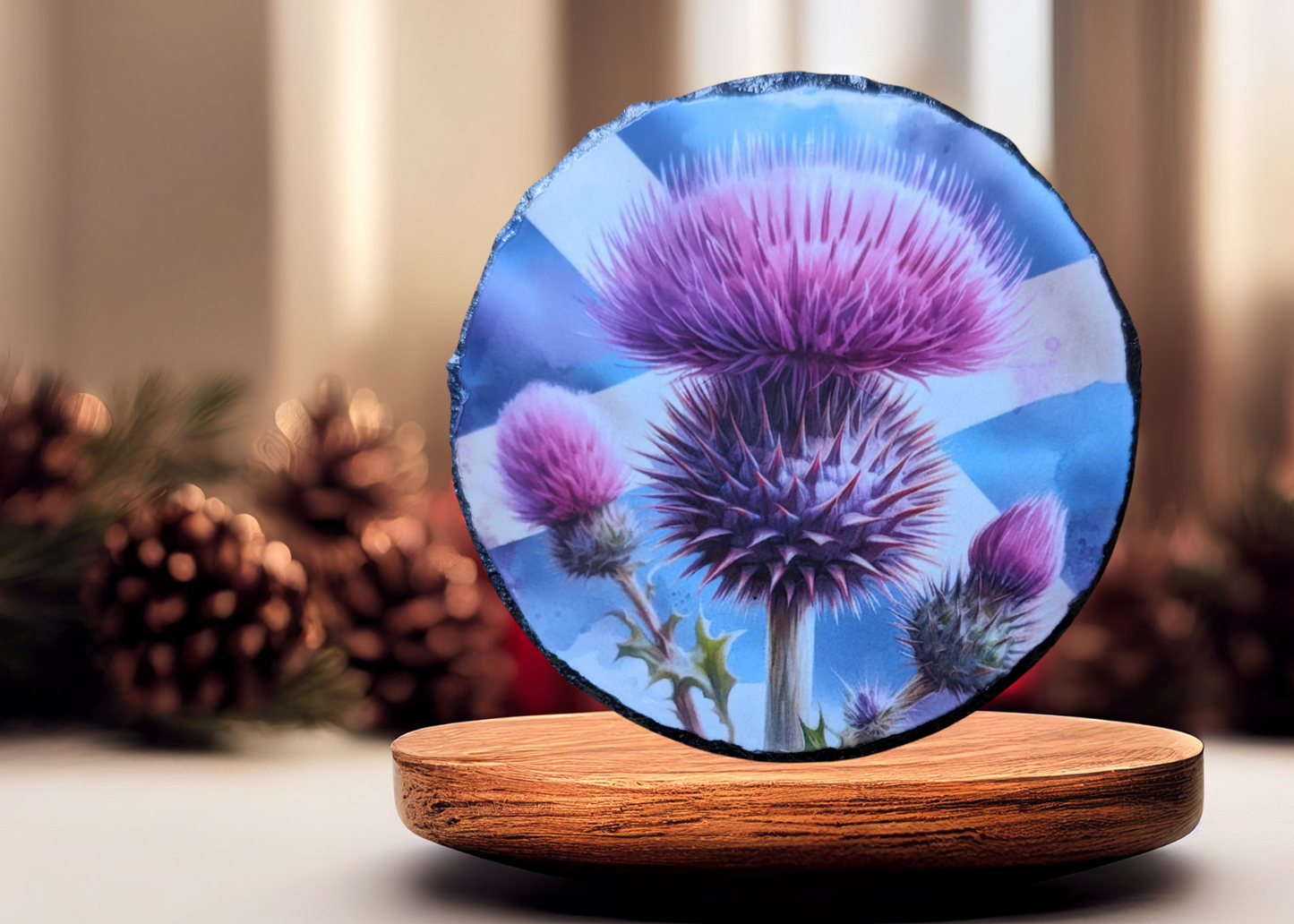 Round Thistle Slate Art