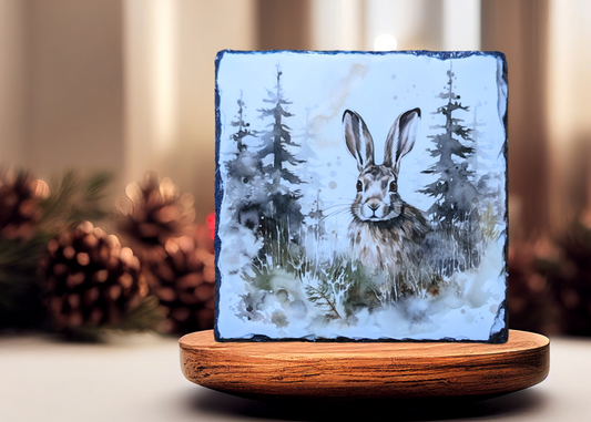 Hare In Woods Slate Art