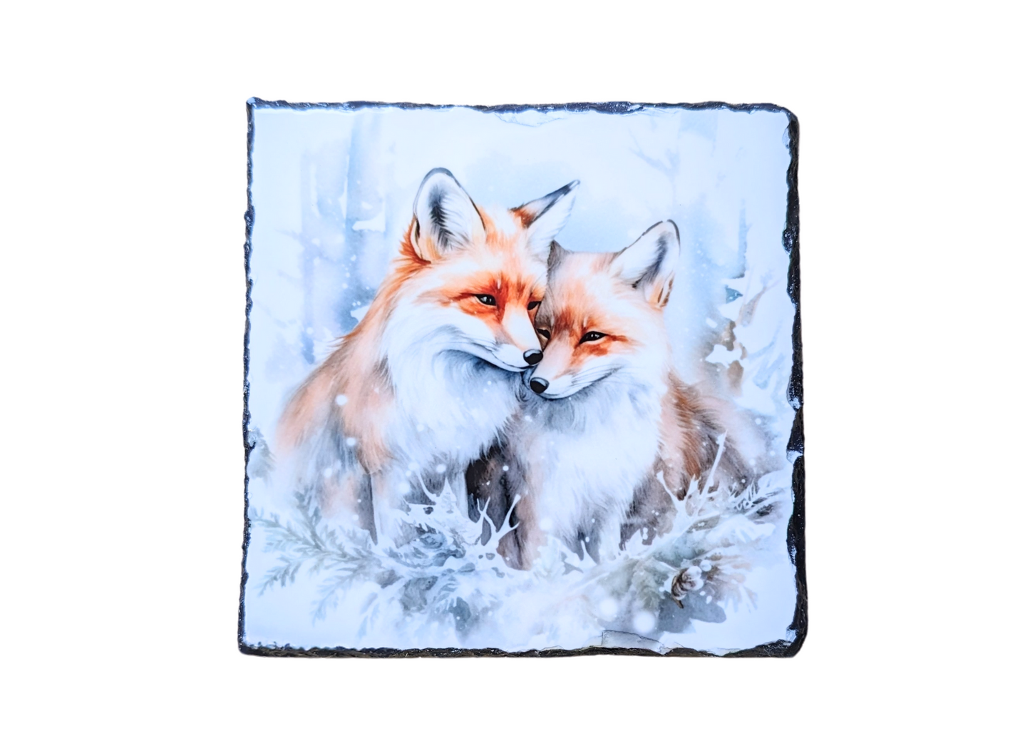 Foxes Slate Art