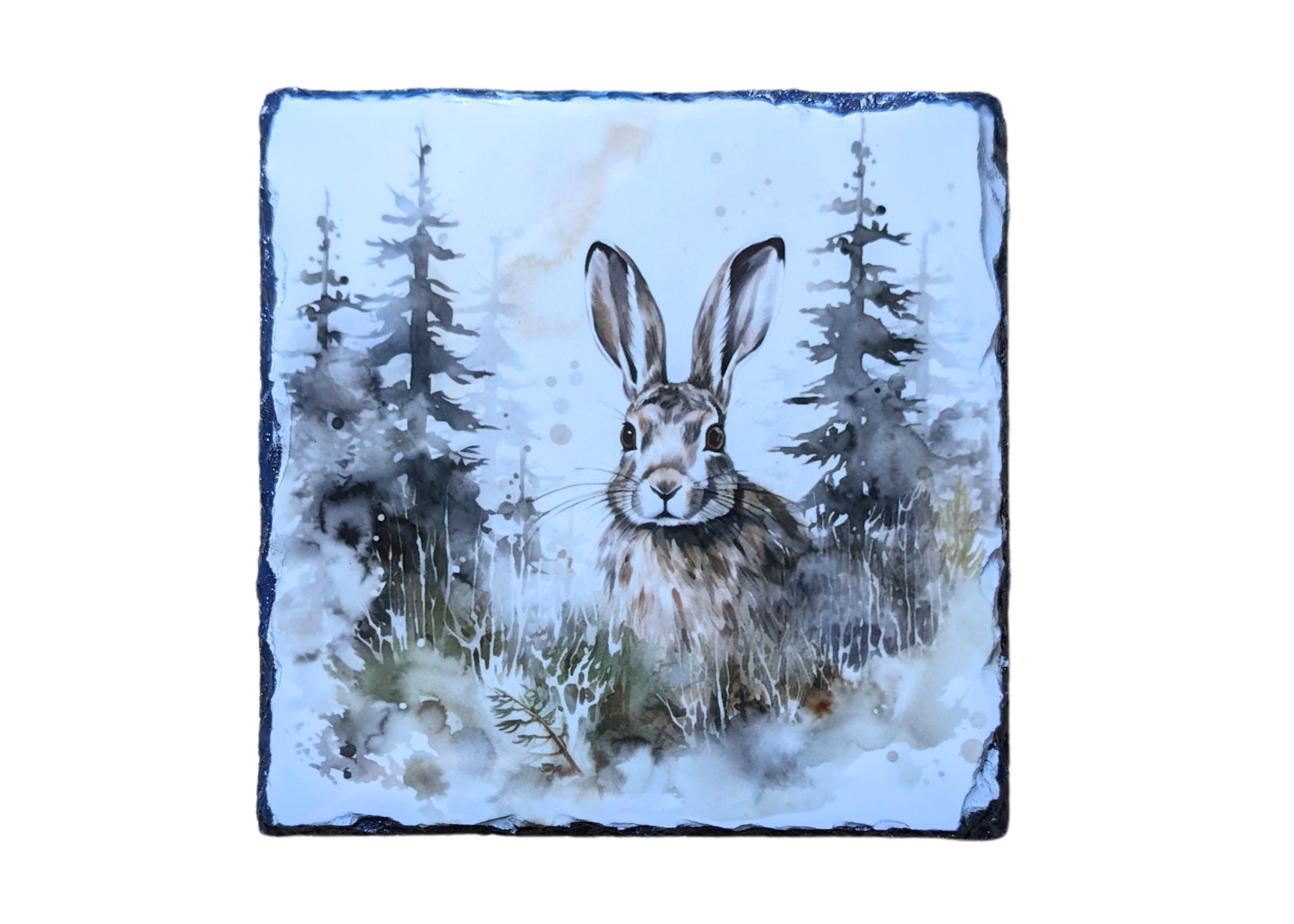 Hare In Woods Slate Art