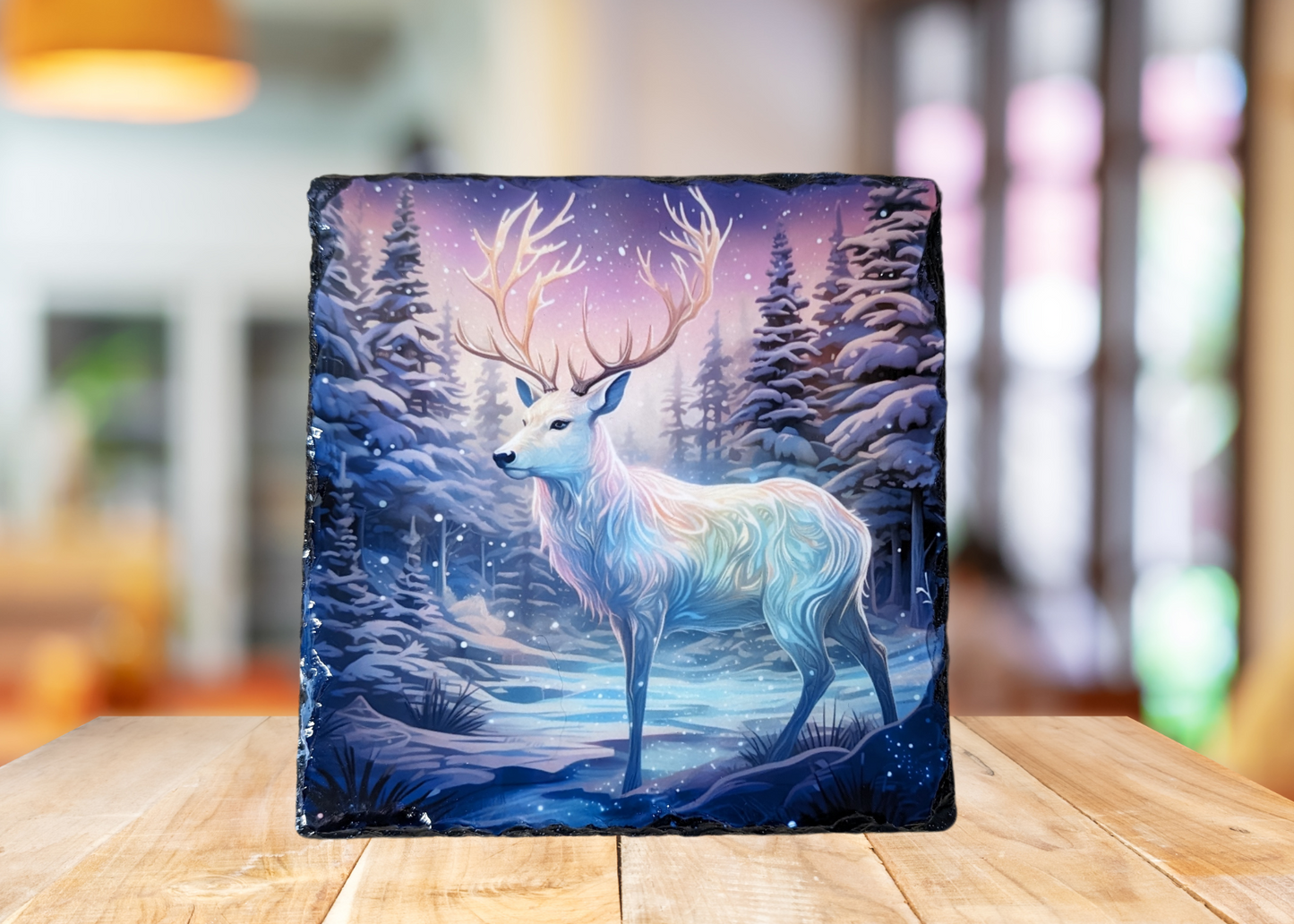 Neon Stag Slate Art