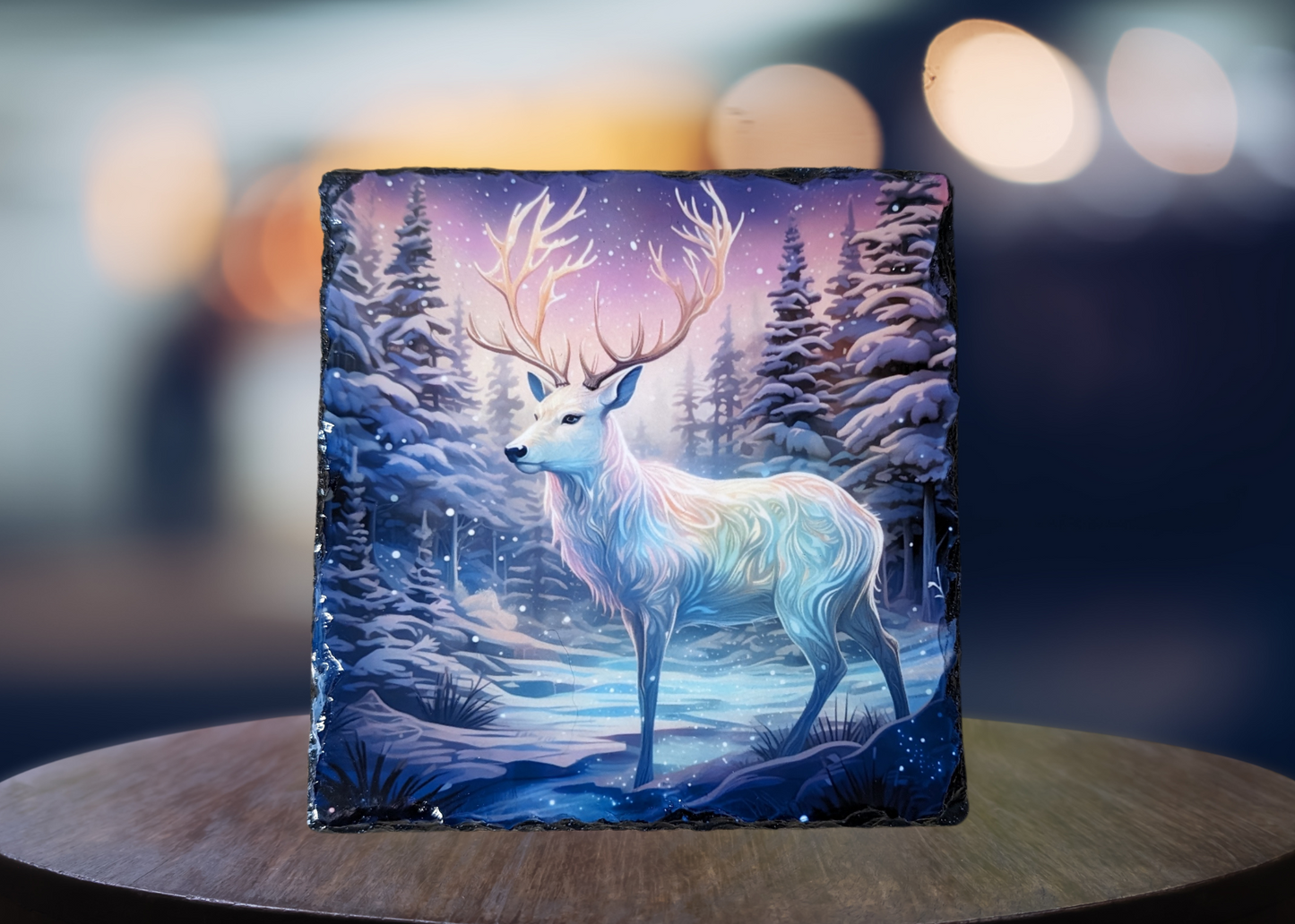 Neon Stag Slate Art