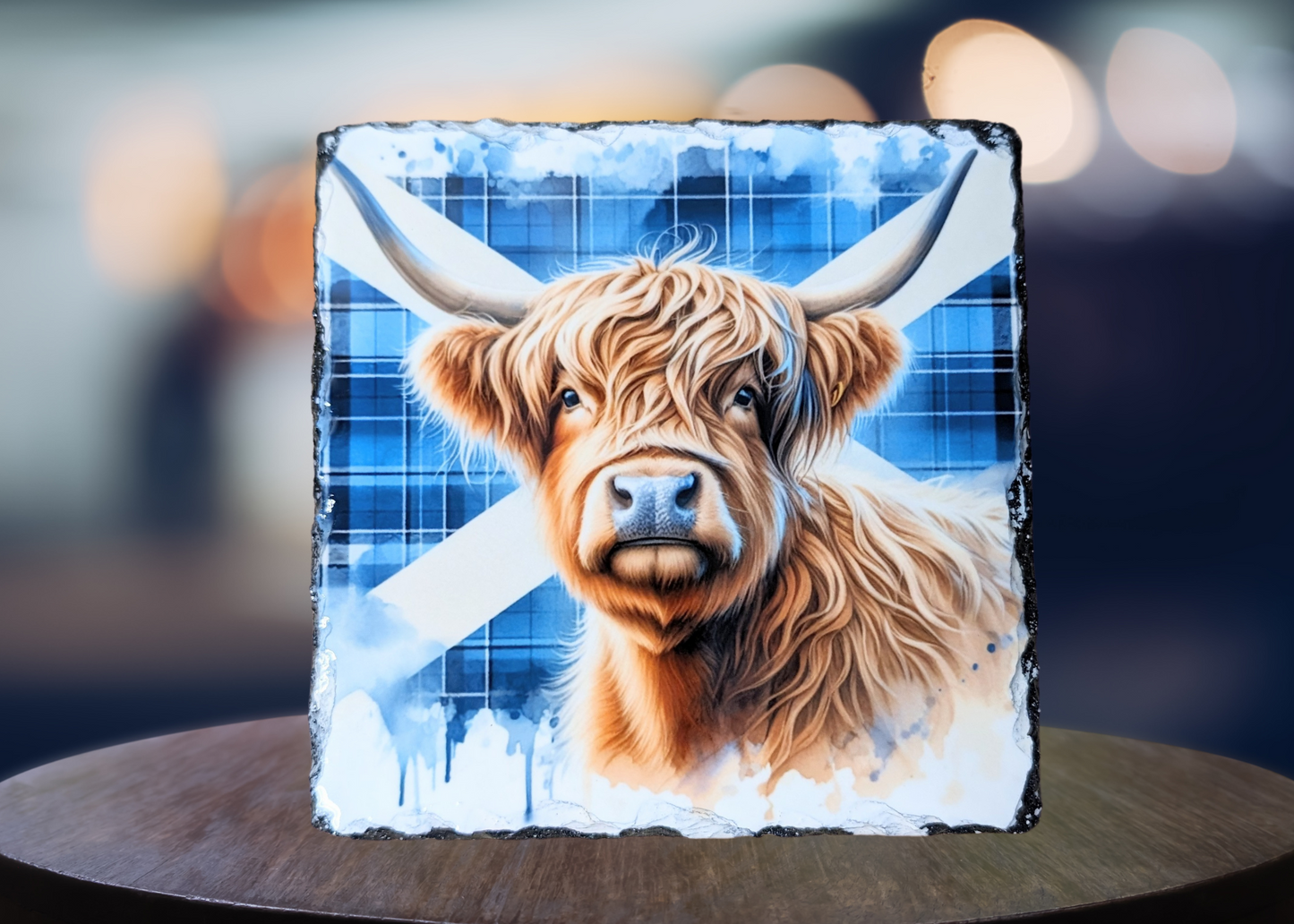 Scotland Highland Cow Slate Art