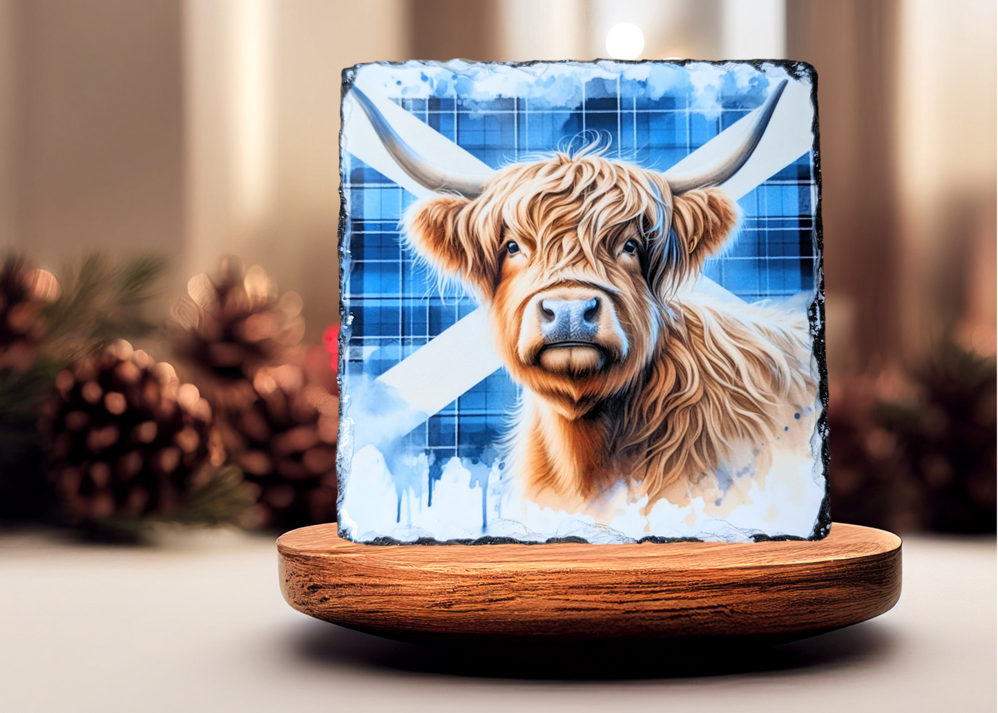 Scotland Highland Cow Slate Art