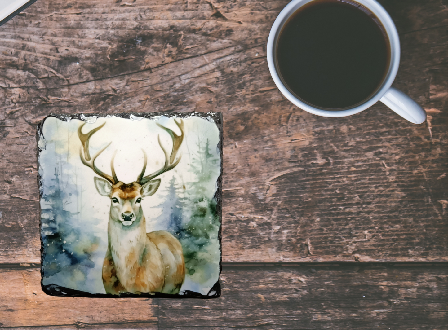 Blue Stag Slate Coaster