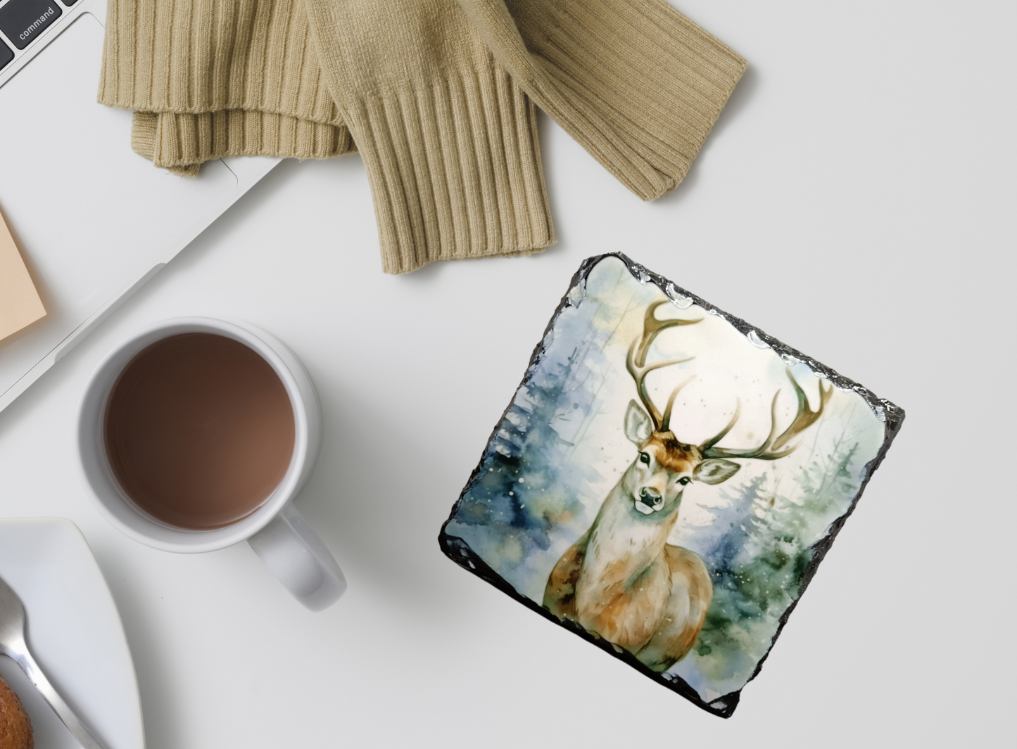 Blue Stag Slate Coaster