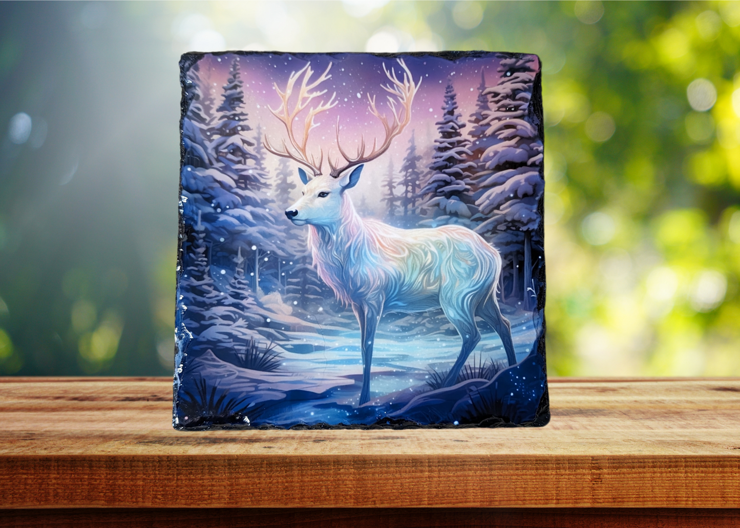 Neon Stag Slate Art