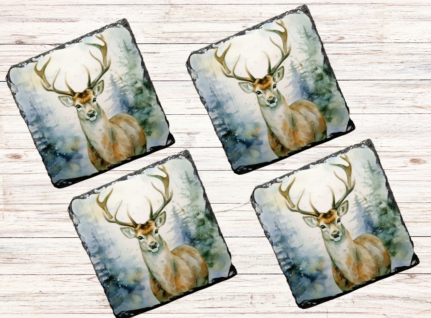 Blue Stag Slate Coaster