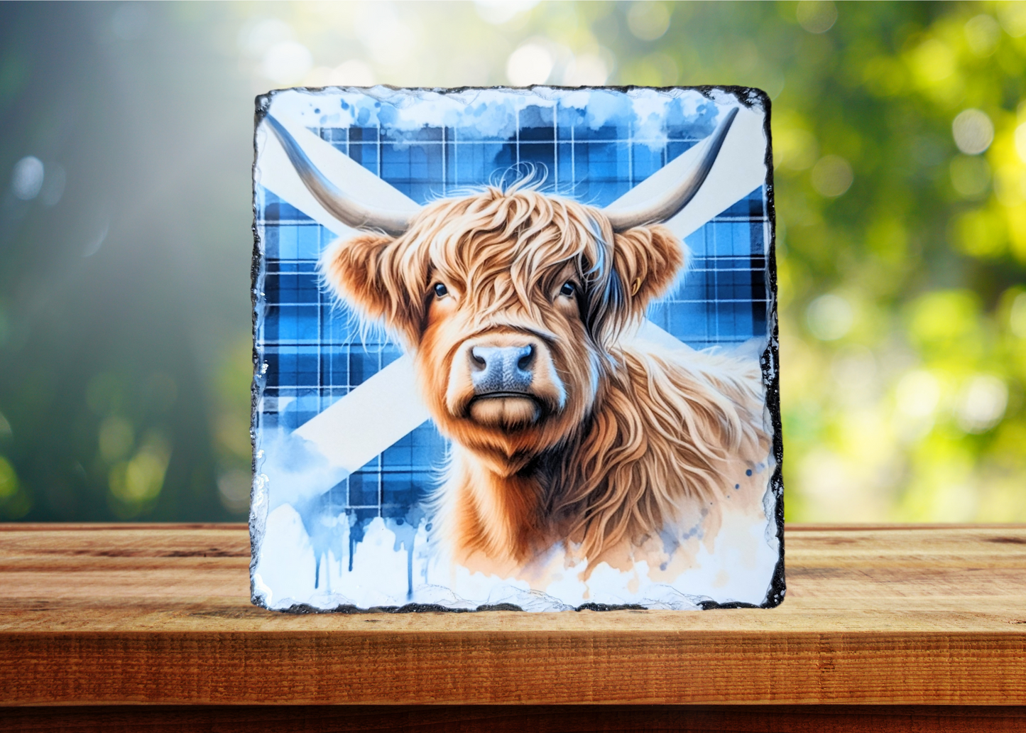 Scotland Highland Cow Slate Art