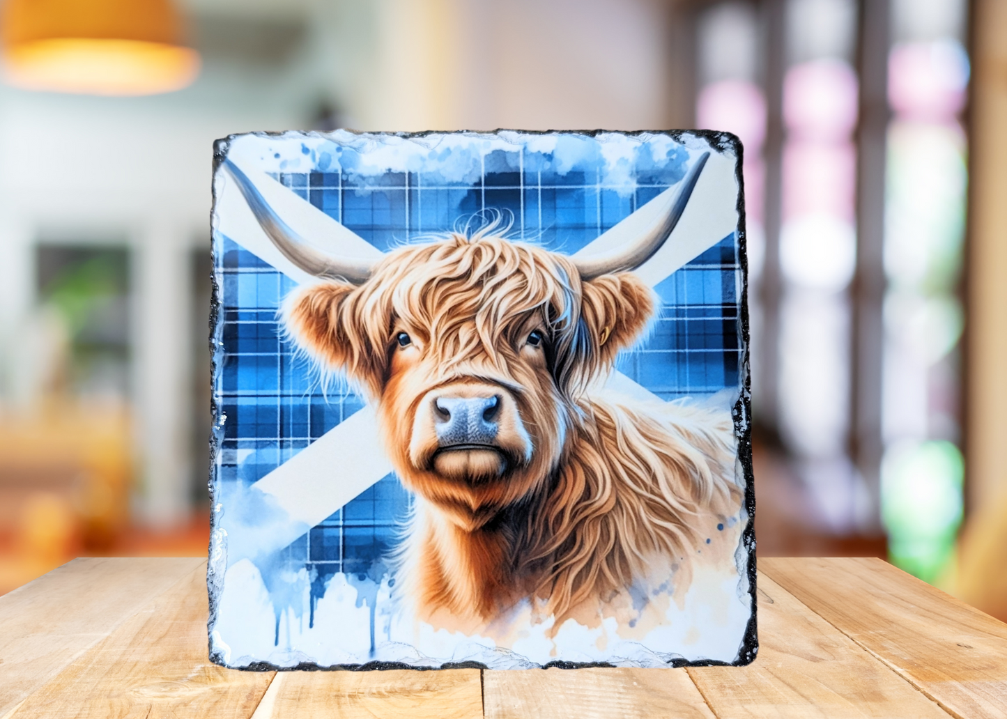 Scotland Highland Cow Slate Art